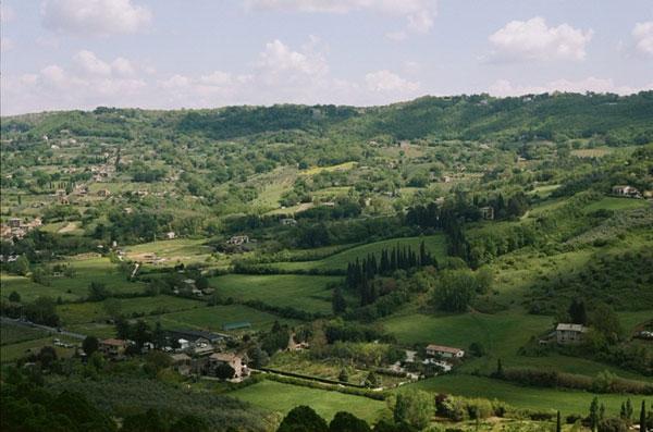 Rolling green hills in Italy